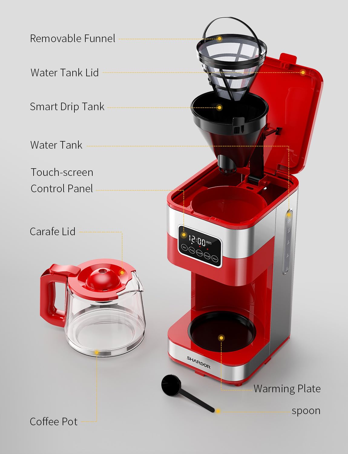SHARDOR cafetera perfecta para casa u oficina con sabor y conveniencia