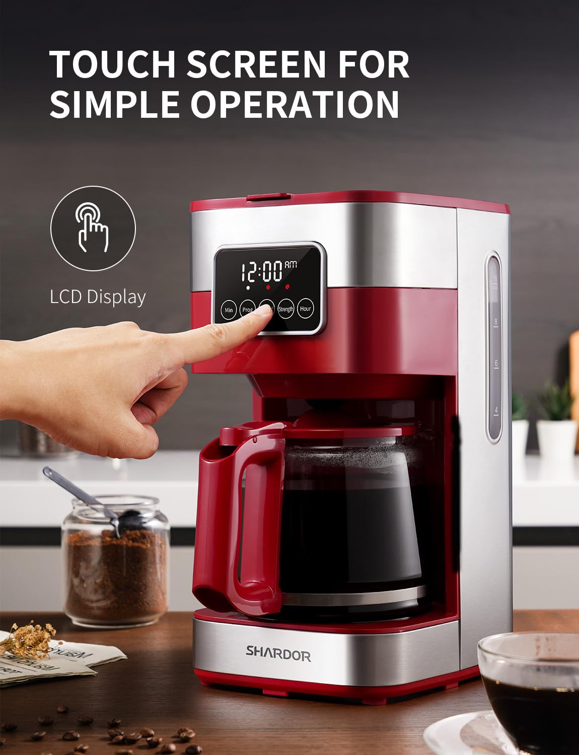 SHARDOR cafetera con pantalla táctil facilita la preparación diaria