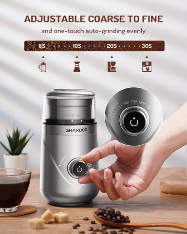 SHARDOR molino con cuenco removible en acero inoxidable para especias y café