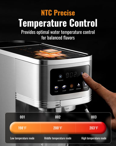 SHARDOR: control de temperatura con tres ajustes para espresso a tu gusto.