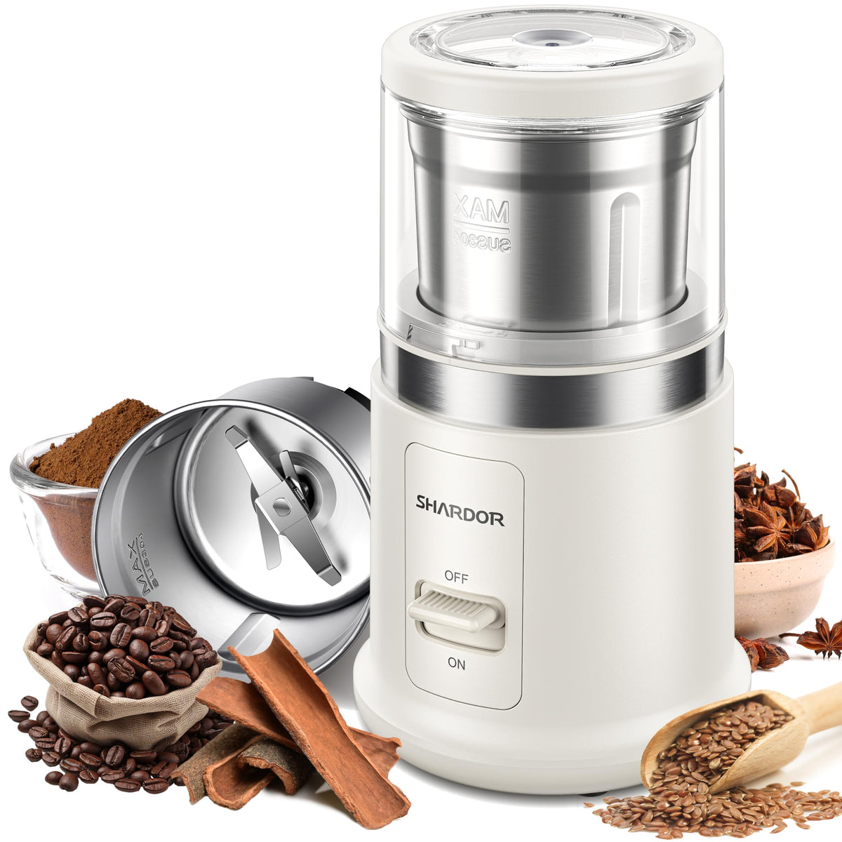 SHARDOR molinillo para cafe: molienda de granos para aroma intenso