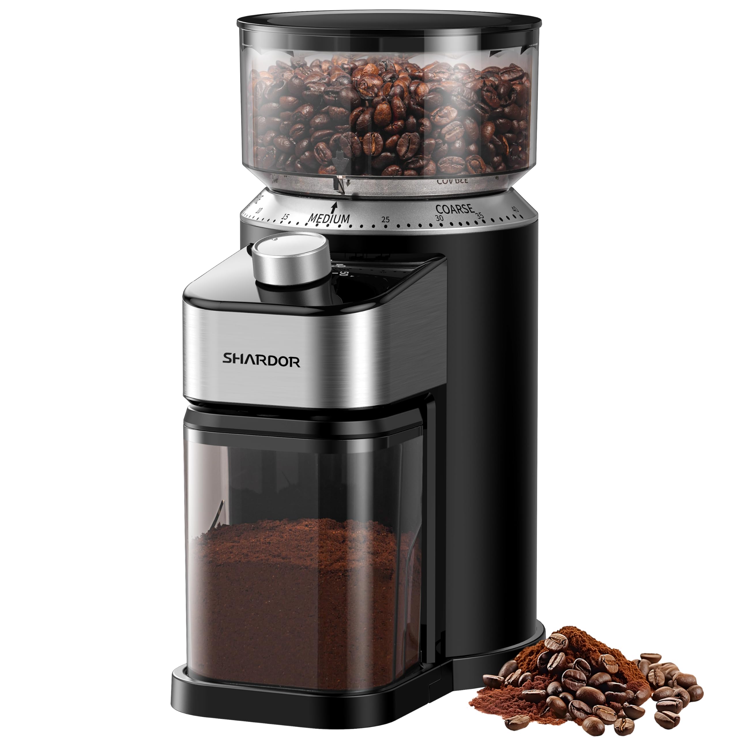 SHARDOR molinillo de cafe con muelas electricas detalle de molienda suave
