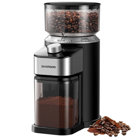 SHARDOR molinillo de cafe con muelas electricas detalle de molienda suave