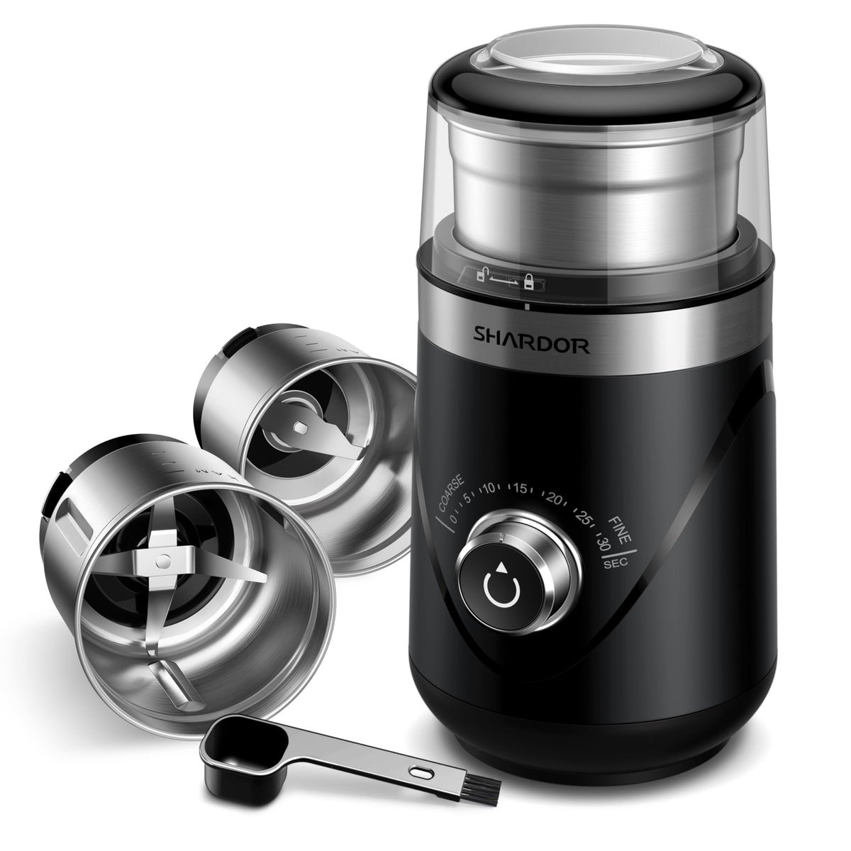 SHARDOR molinillo silencioso para café, ideal para uso matutino sin despertar a la familia.