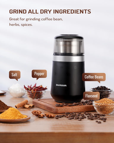 SHARDOR molinillo multiuso para café, especias y hierbas, con cuchillas mejoradas