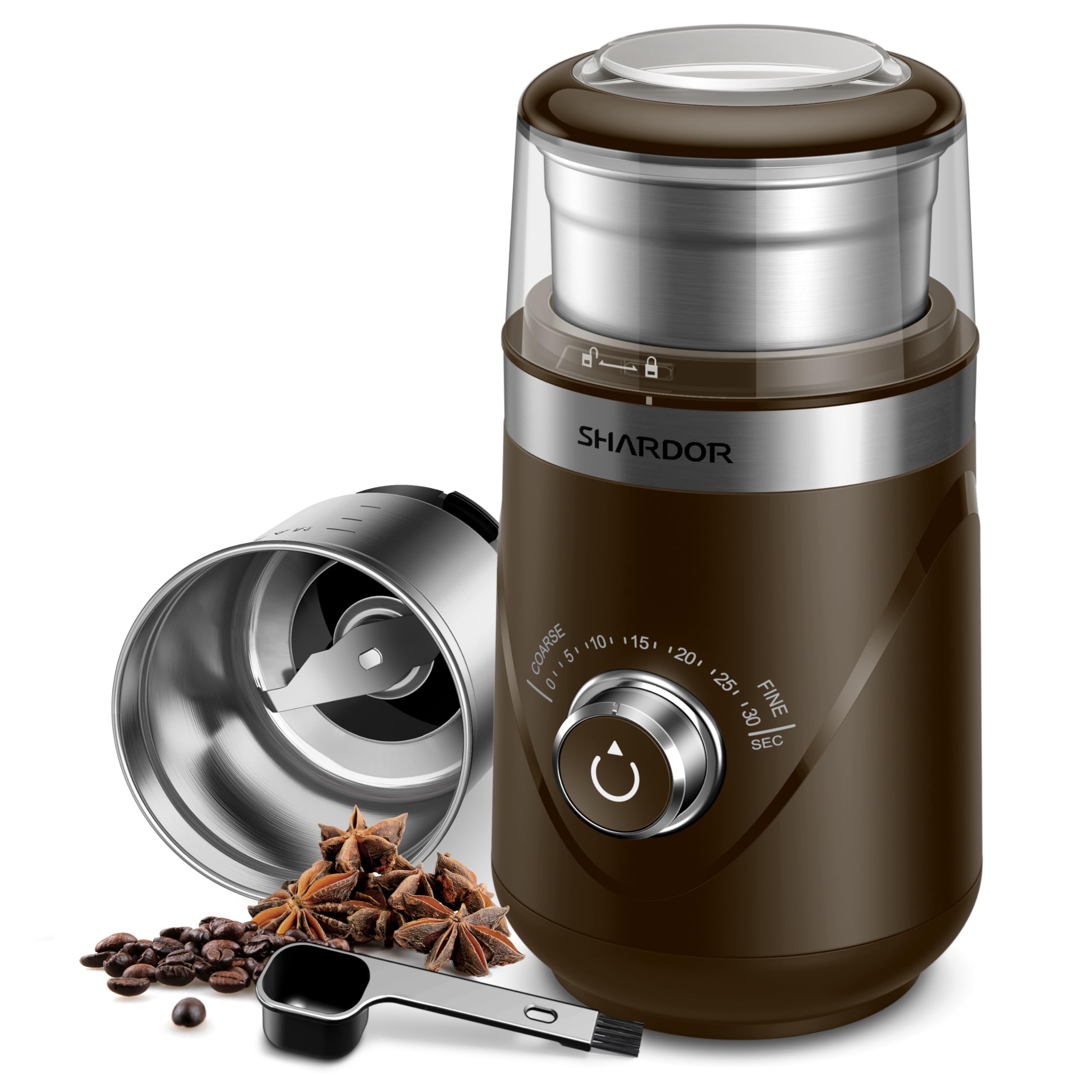SHARDOR molino eléctrico silencioso frontal para café, ideal para mañanas sin ruidos