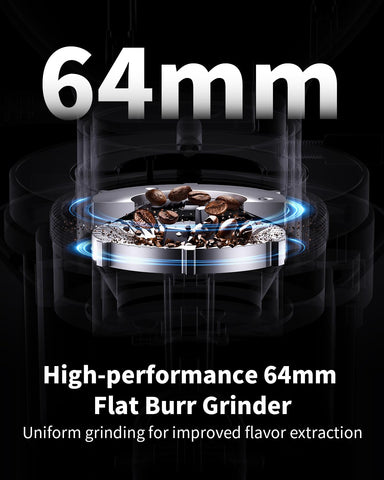 SHARDOR molinillo 64mm, ajustes de molienda para espresso y filtrado