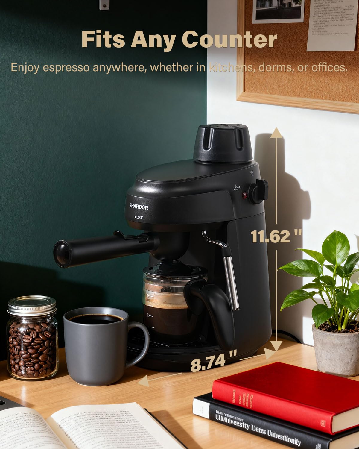 SHARDOR uso doméstico, cafetera versátil para casa, oficina o dormitorio.