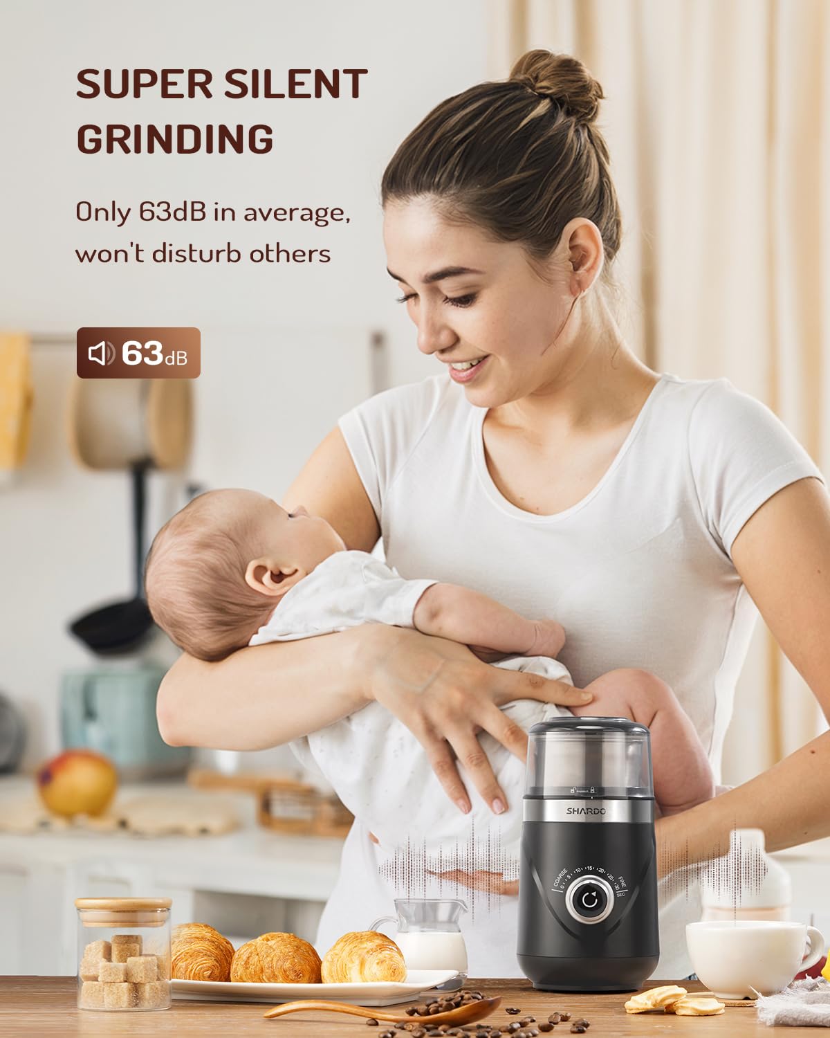 SHARDOR vaso de acero inoxidable removible para llenado y vertido.