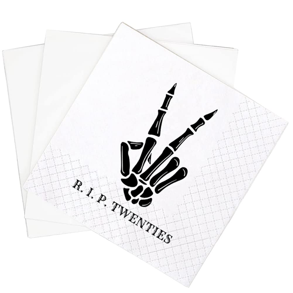 SharkBliss RIP Twenties, servilletas de cóctel, empaque de 100 para fiestas