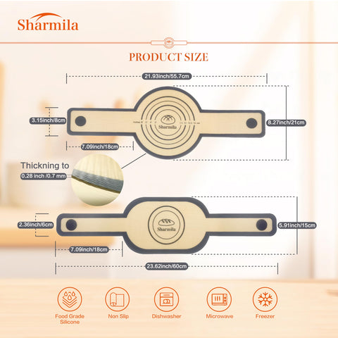 Portapan de silicona Sharmila, redondo con mango largo, ideal para transferir masa madre.