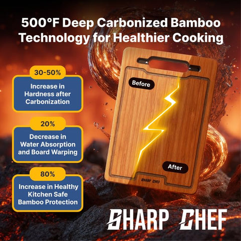 Sharp Chef tabla de corte amplia 17x12 pulgadas con ranura para jugos