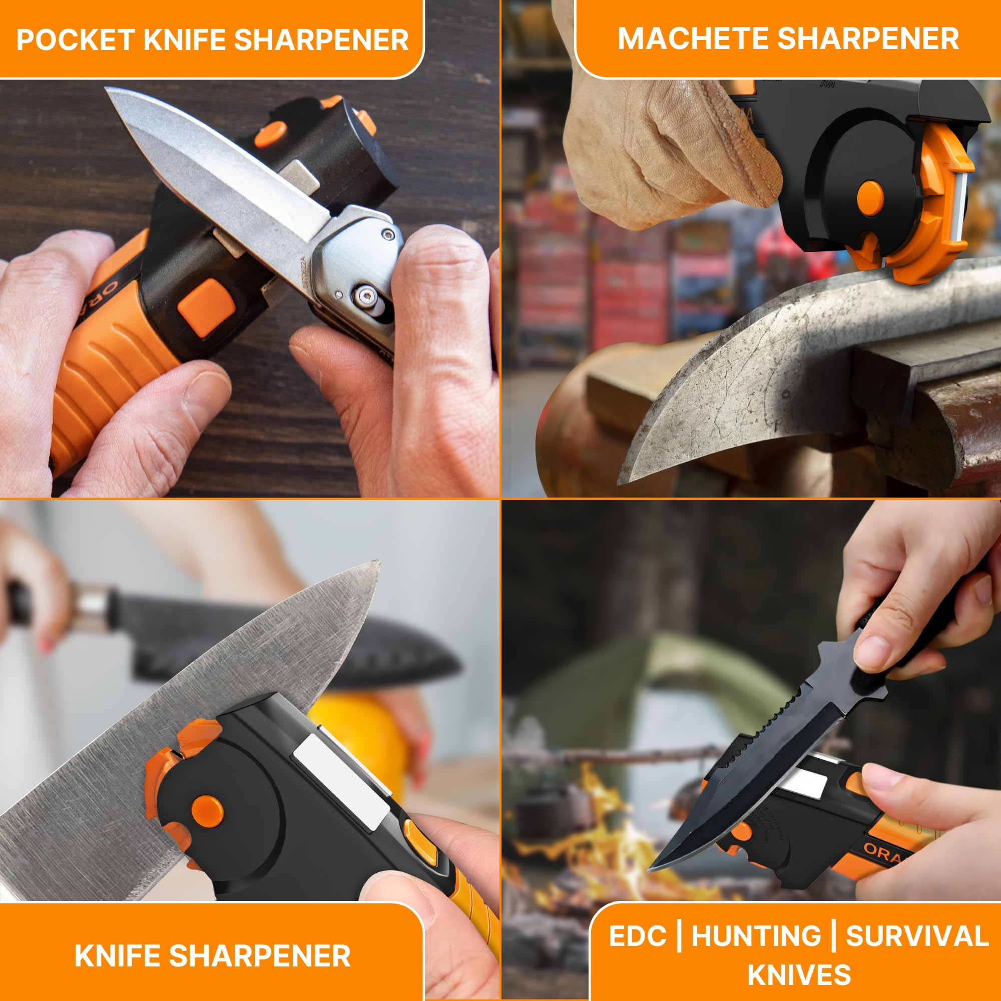 Orange Ninja de Sharp Pebble, afilador para podadoras y tijeras, cortes limpios.