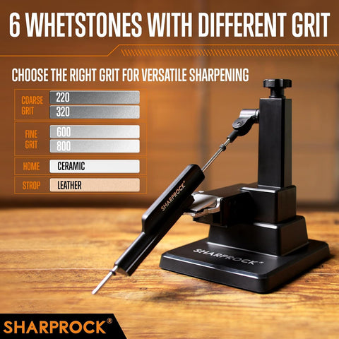 SHARP ROCK afilando cuchillo de cocina con ajuste de precisión.