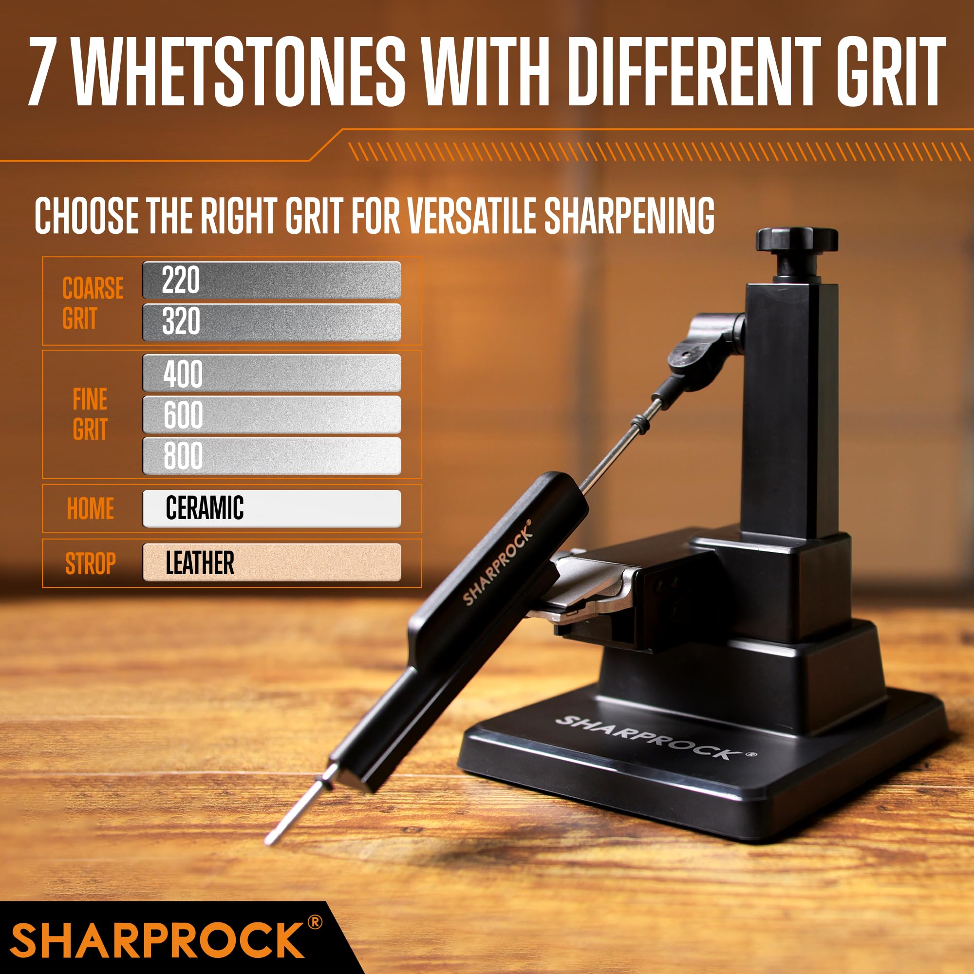 SHARP ROCK sistema-resorte-afilado facilita afilar con resistencia suave