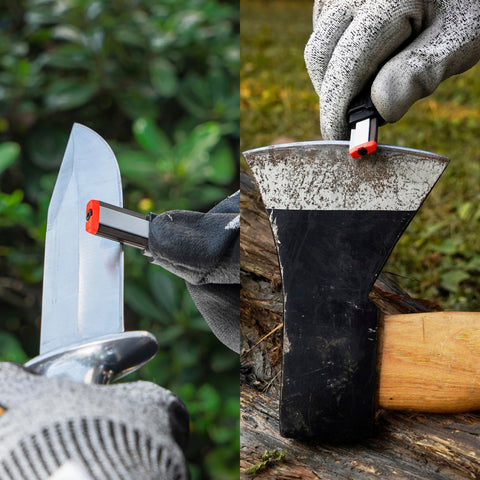 Sharpal 129N: mango ergonómico para manejo estable durante el afilado.