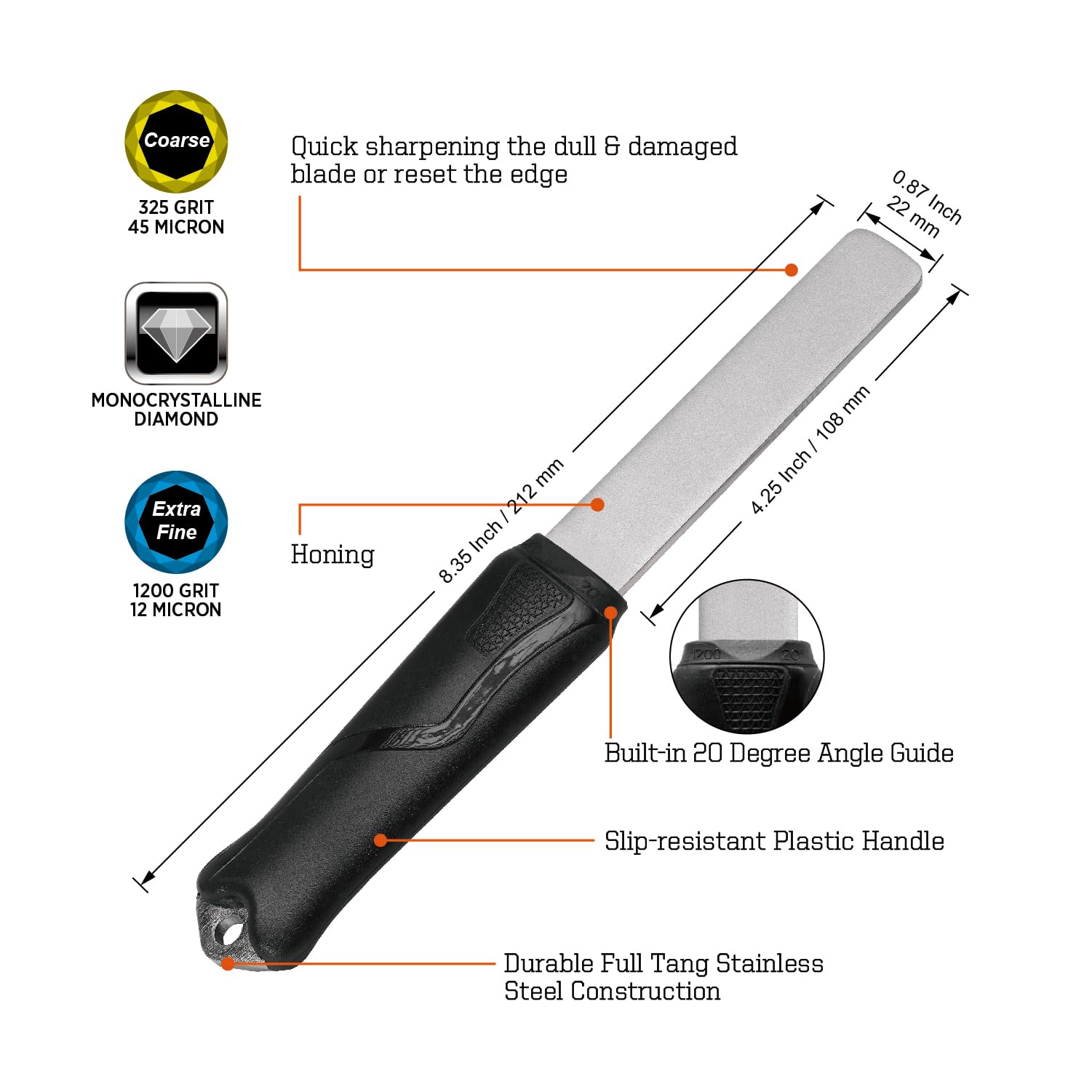 SHARPAL primer plano del recubrimiento diamantado para afilado eficiente