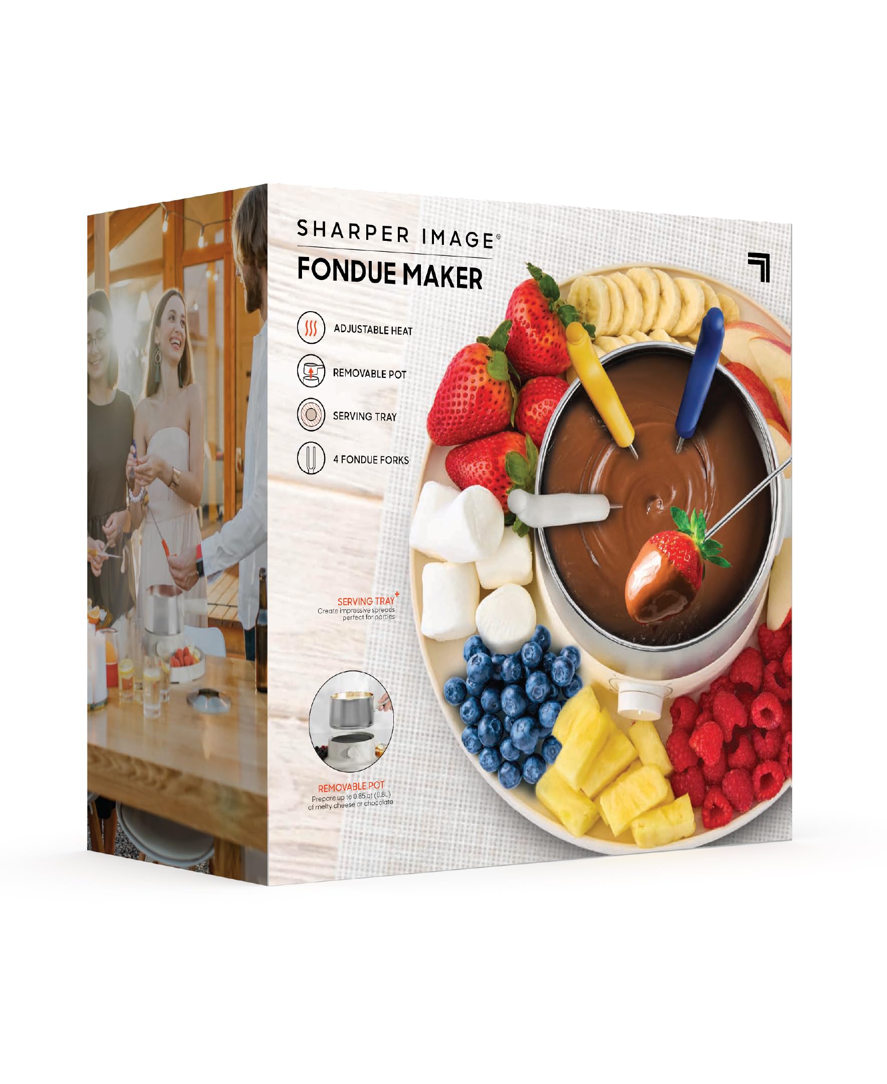 Sharper Image Fondue: conjunto apto para lavavajillas y limpieza rápida