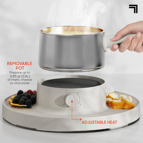 Sharper Image Fondue: bandeja de servir integrada para presentación atractiva