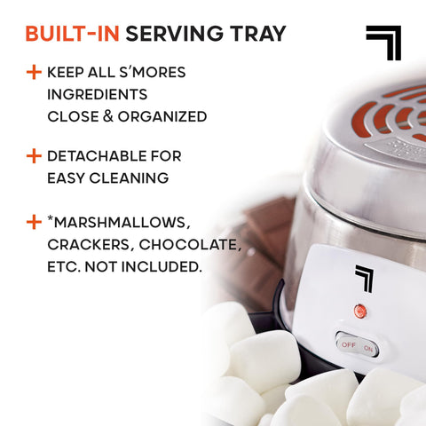 Sharper Image Smores Maker con bandeja desmontable para servir limpio.