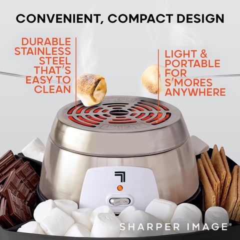 Sharper Image Smores Maker carcasa de acero inoxidable y diseño duradero.