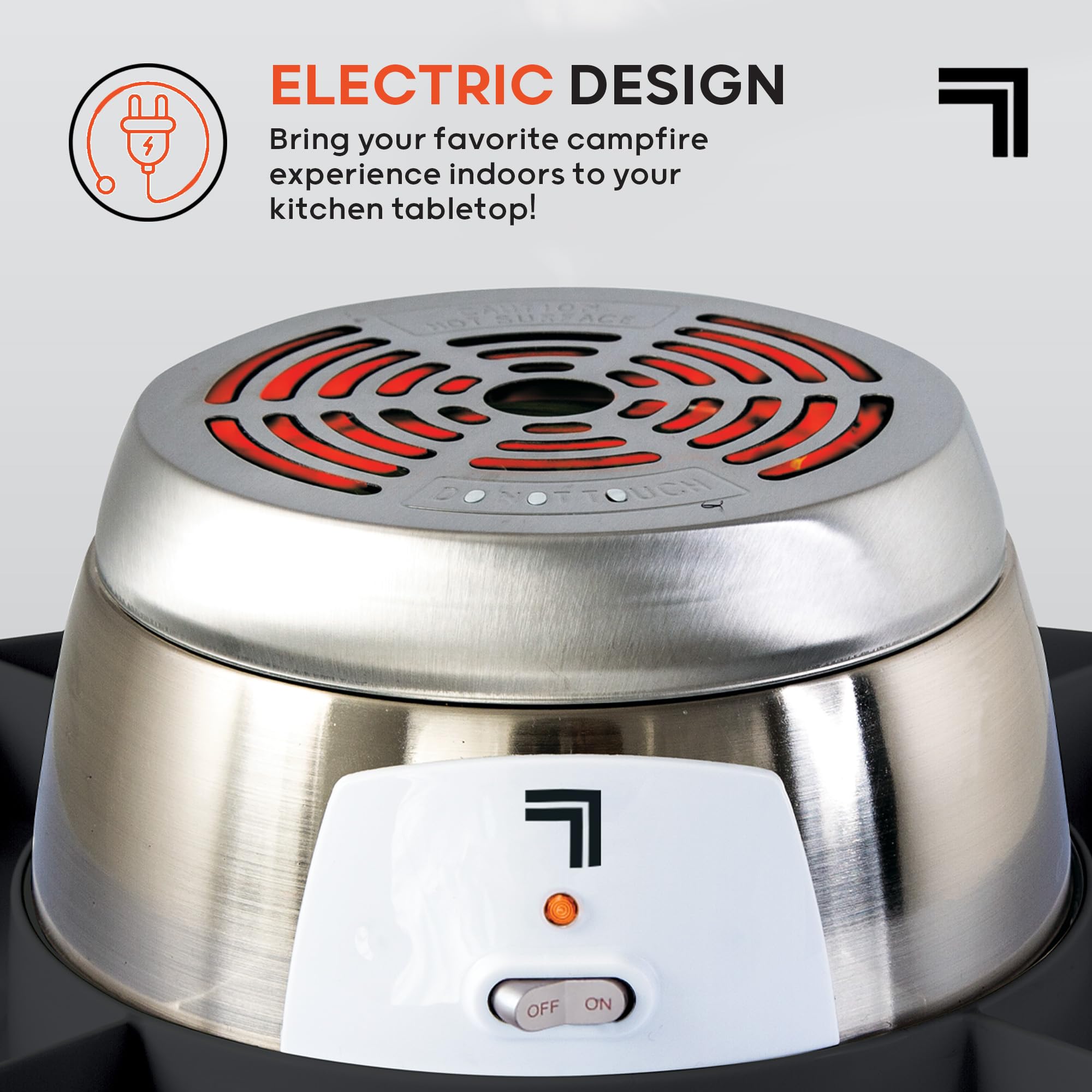 Sharper Image Smores Maker usa elemento calefactor eléctrico para dorar de forma uniforme.