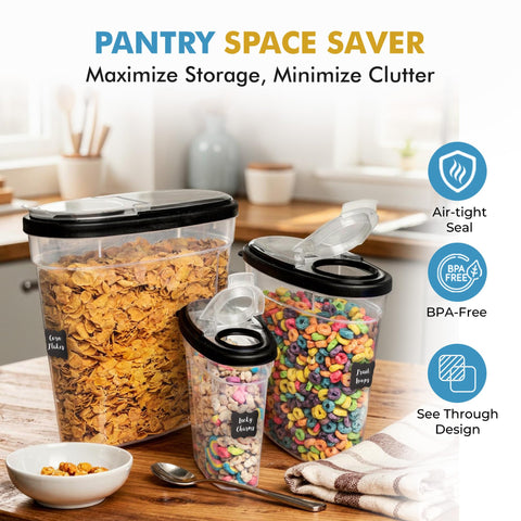 Shazo almacenamiento modular para despensa, ideal para cereales y harinas.