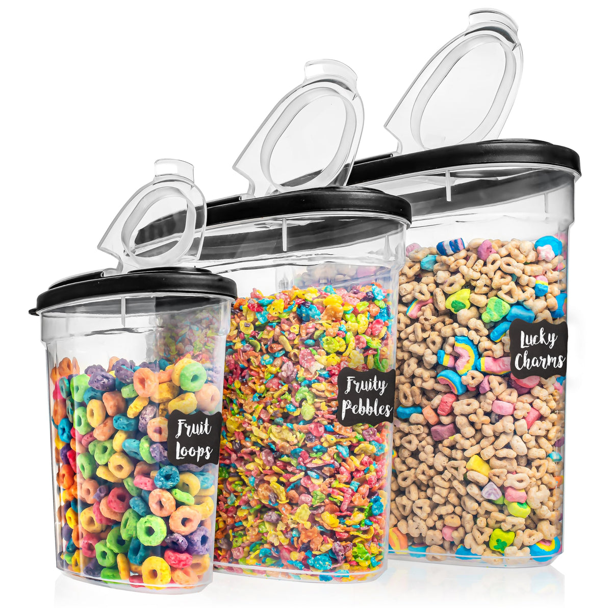 Shazo contenedores cereal 5.2L con tapa hermética, mantiene cereales frescos.