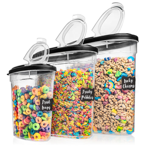 Shazo contenedores cereal 5.2L con tapa hermética, mantiene cereales frescos.