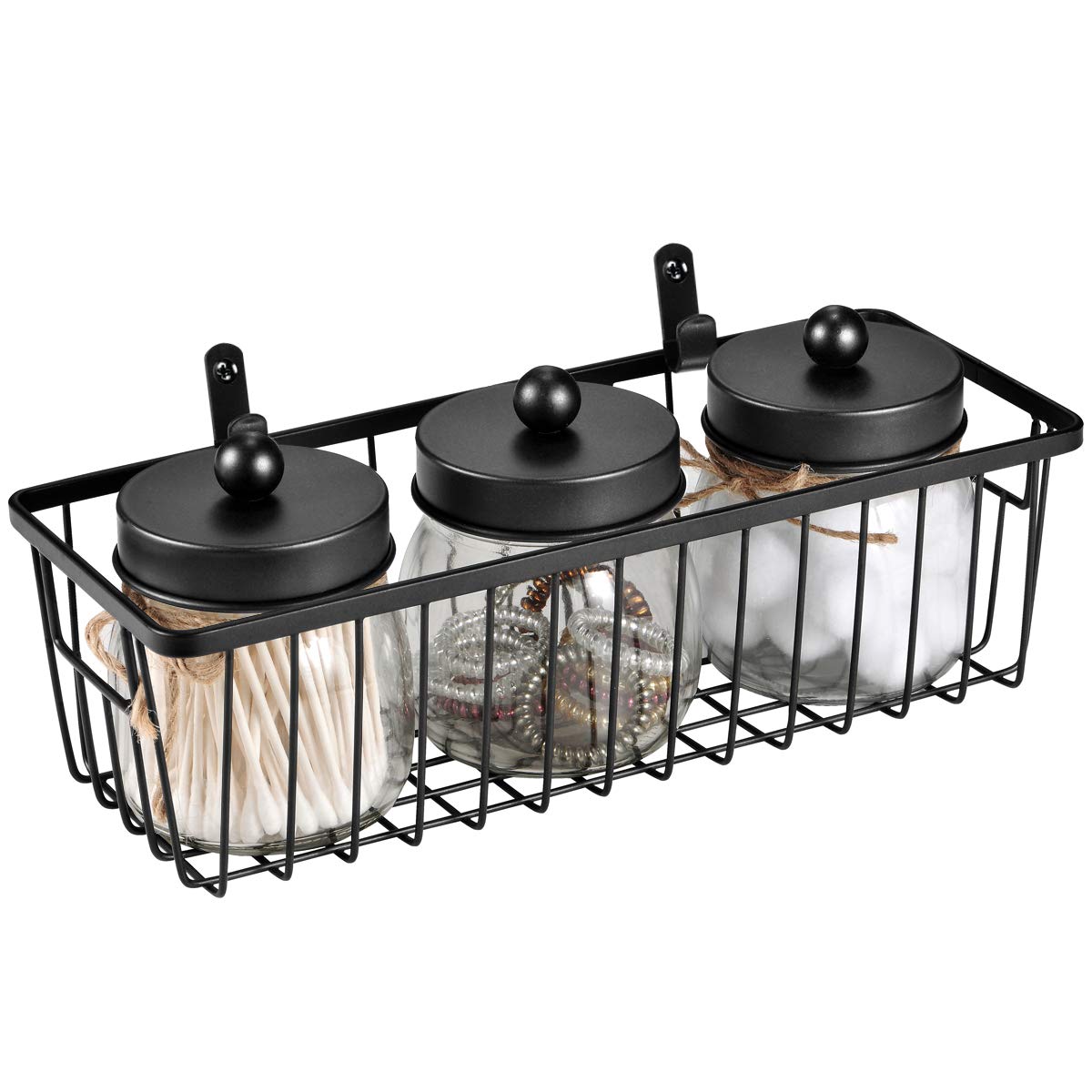 SheeChung organizador de metal para bano negro, útil en cocina para condimentos.