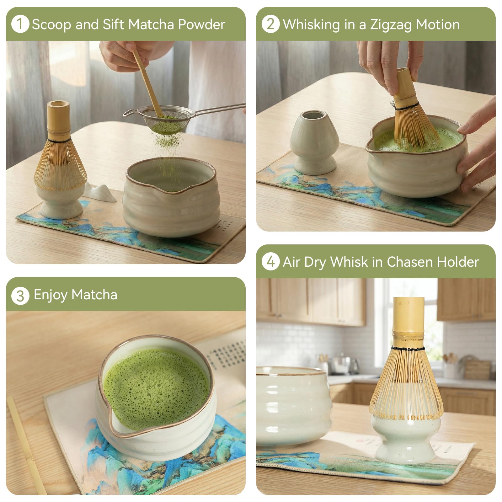 SHEEMMEREE kit de 7 piezas para preparar matcha en casa