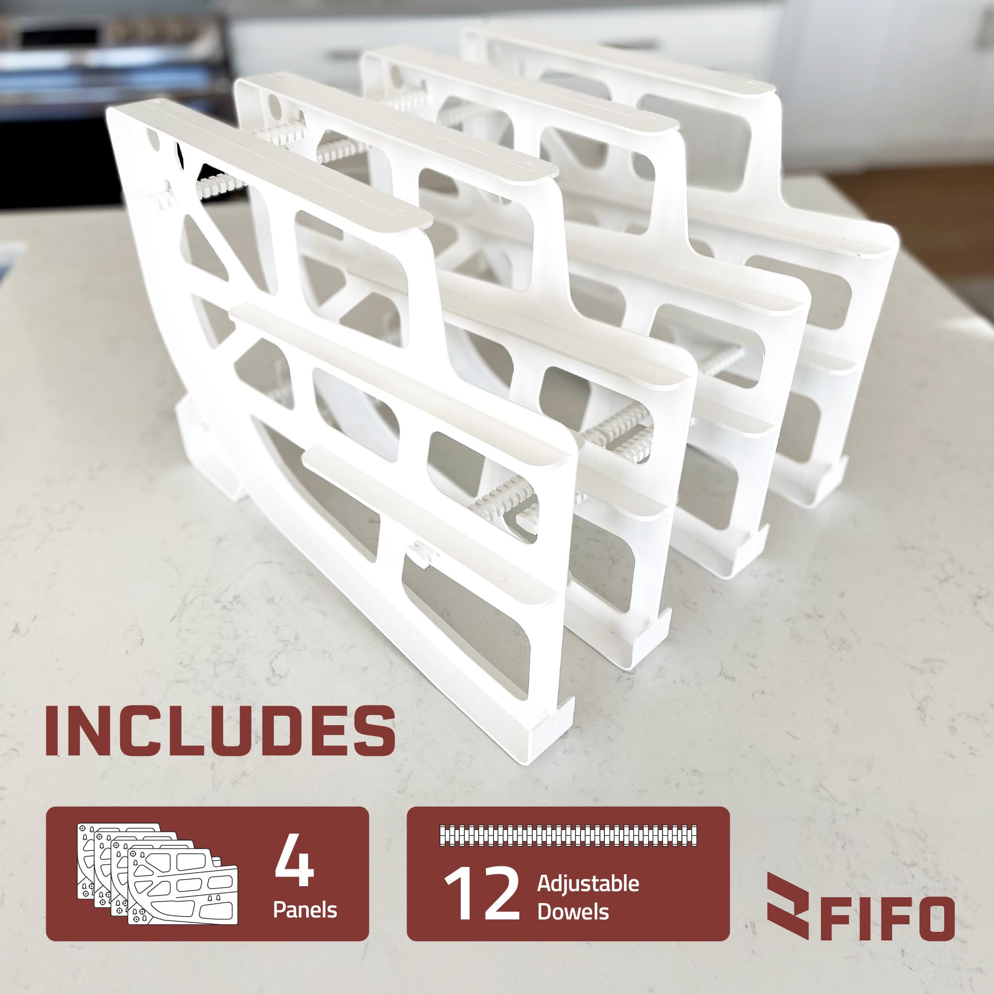 Shelf Reliance ahorro de espacio en despensa con diseño apilable