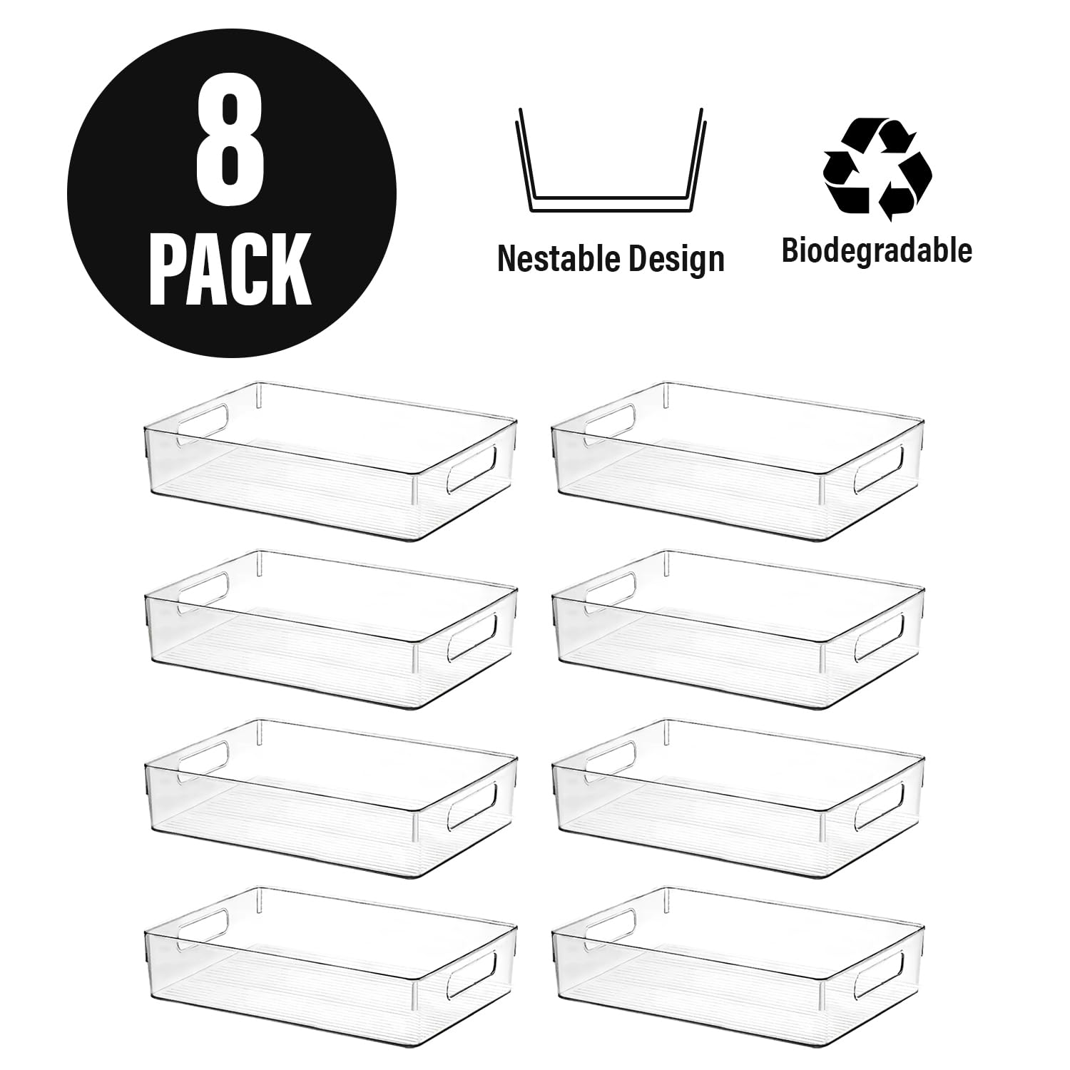 ShelfShaper cestos plásticos transparentes para lavandería, mantiene la ropa ordenada