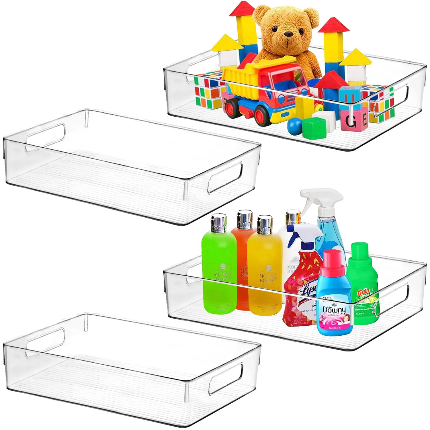 ShelfShaper organizadores debajo del fregadero claros para productos de limpieza