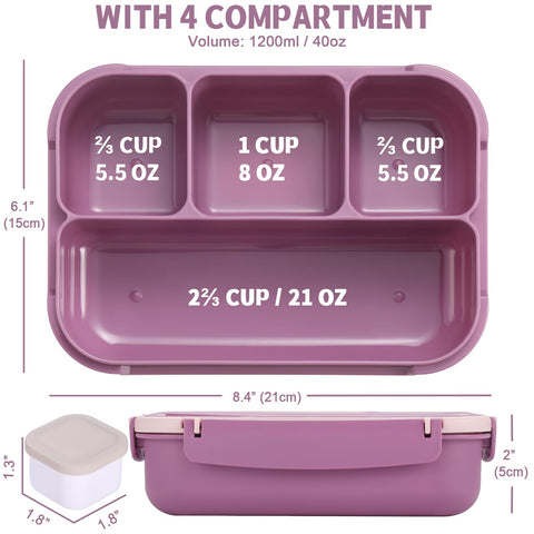 shell and turtle bento-box con 4 compartimentos para porciones separadas