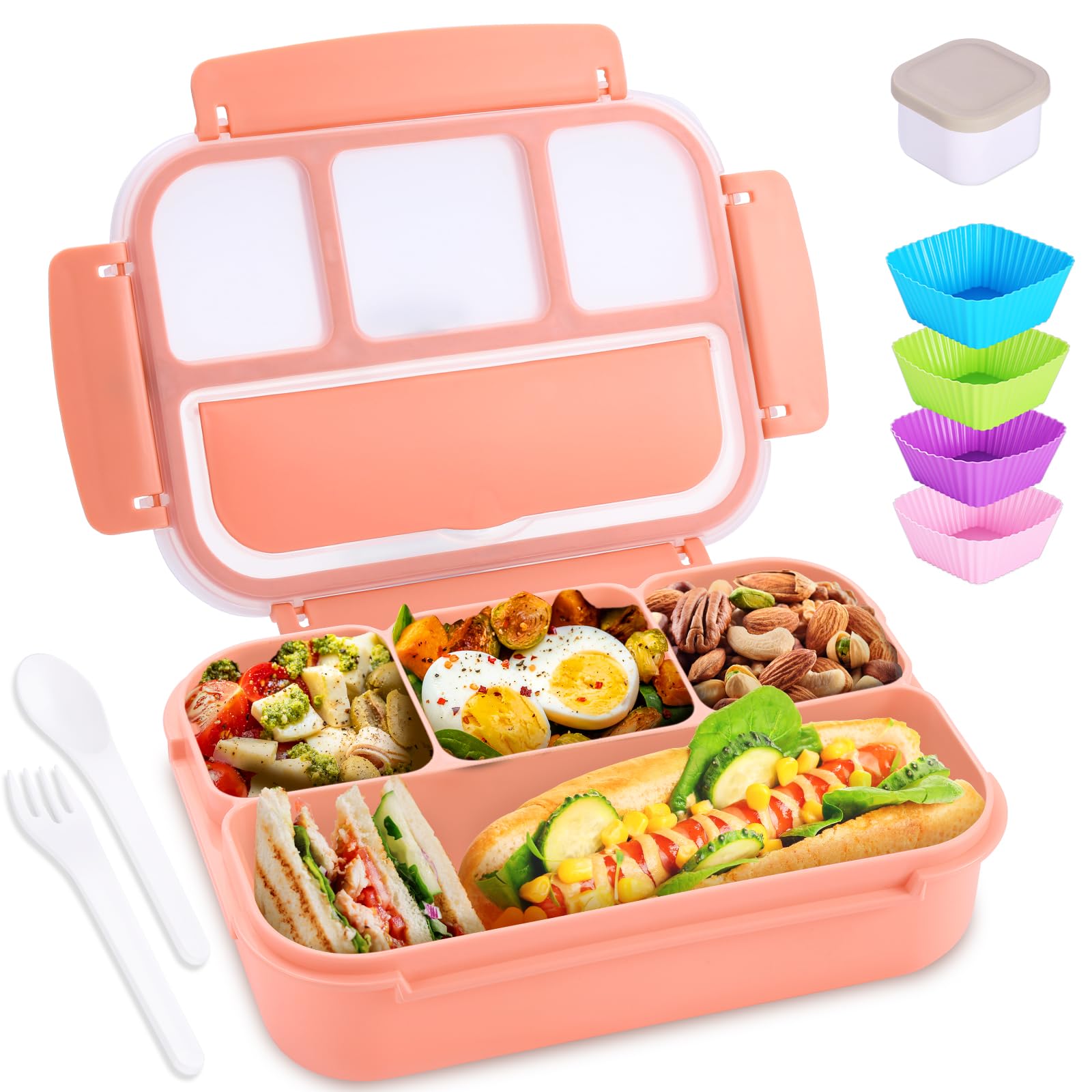 Shell and Turtle bento box con 4 secciones para mantener porciones separadas