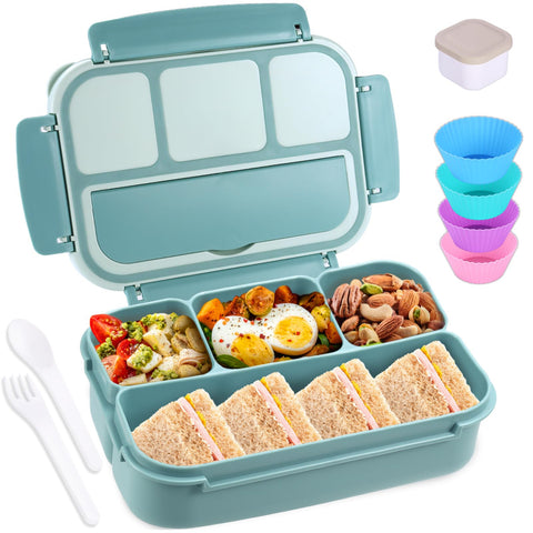 shell and turtle bento en turquesa claro, caja de almuerzo para uso diario