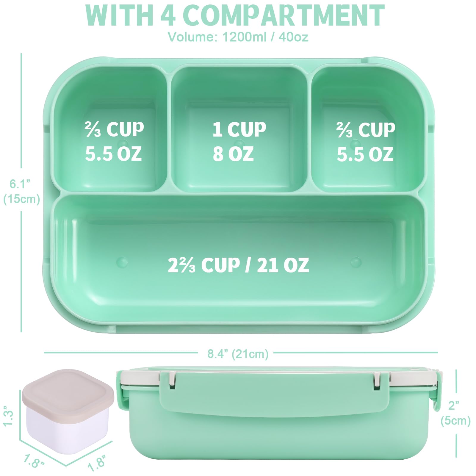 Kit Shell and Turtle Bento con cubiertos incluidos para comer fuera