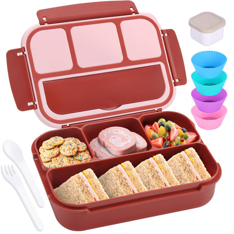 Shell and Turtle Bento: conjunto completo retro rojo para almuerzos diarios.