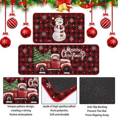 Shellwei alfombra de cocina navidad muñeco de nieve crea un toque lúdico y cómodo.