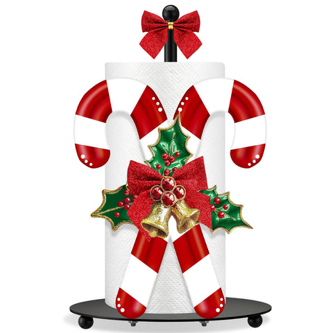 Shellwei portarrollos navideño bastón de caramelo con base redonda para cocina