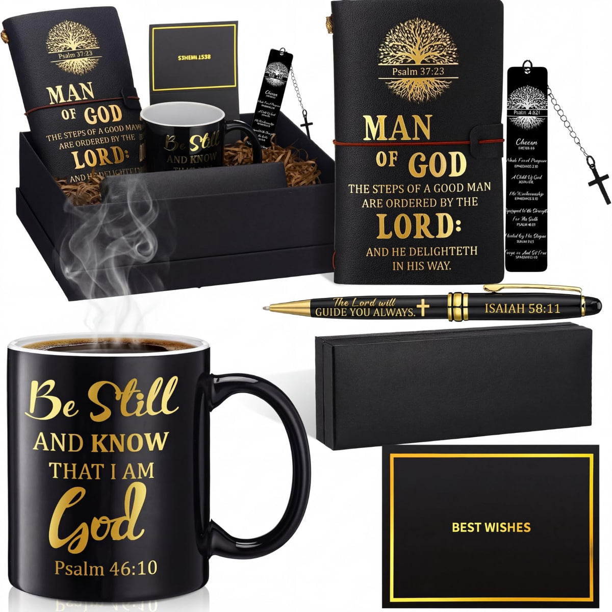 Shellwei tiza tazza 11oz pastor negro, ideal para ritual diario y oracion con cafe.