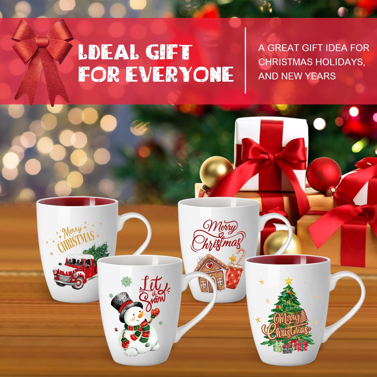 Shellwei taza navidad Papa Noel 11oz, ideal para café o chocolate caliente