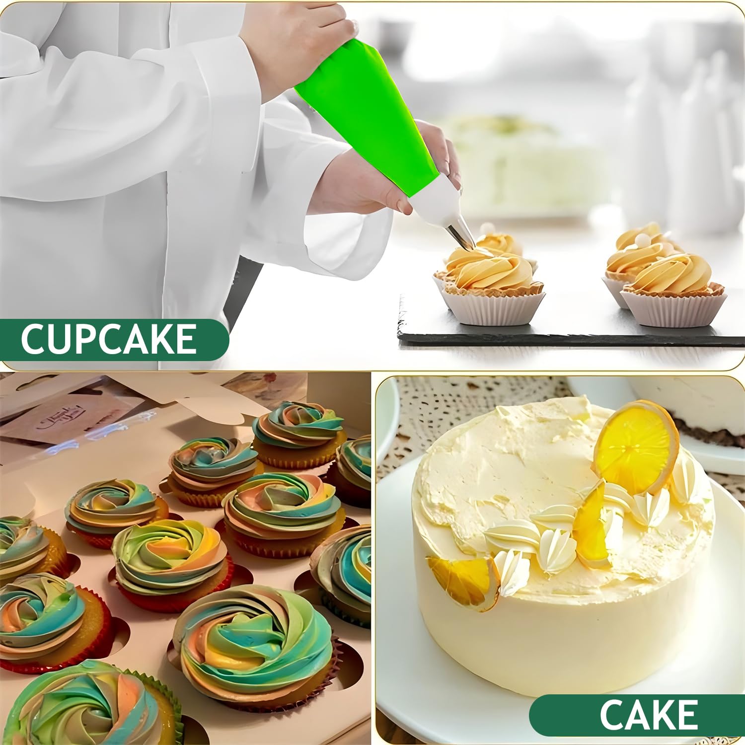 Set de boquillas SHENGWANGYANGLUO para bordes y flores en cupcakes.