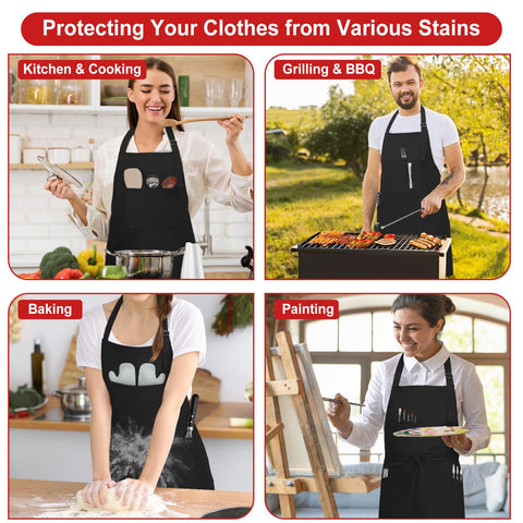 SHEOMERN delantal lavable multiusos para cocina, arte y limpieza.