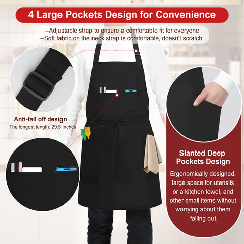 SHEOMERN delantal de triple capa para protección durante la cocina.