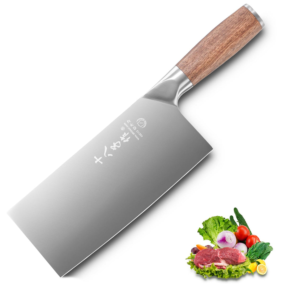 SHI BA ZI ZUO: cuchillo de 7 pulgadas para carne y verduras con filo duradero.