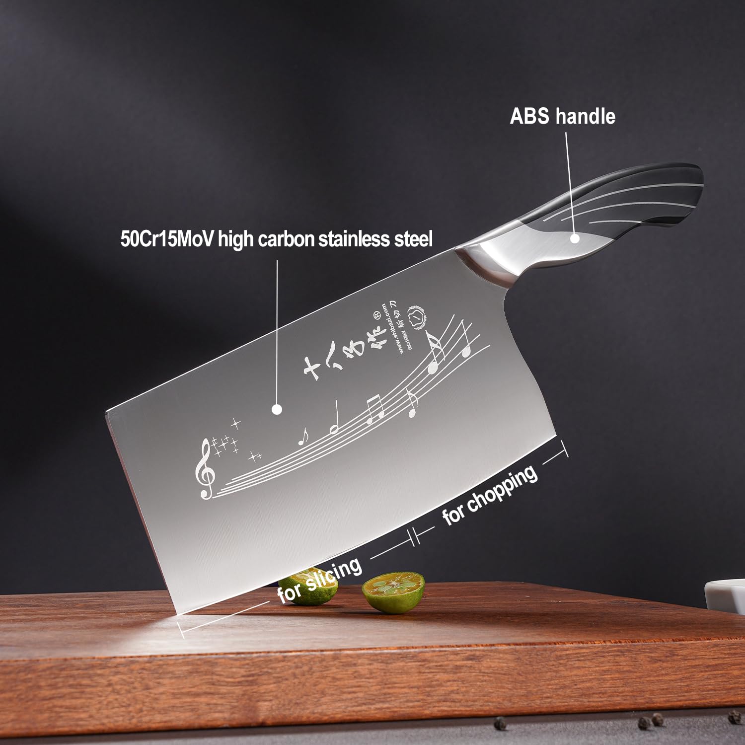 SHI BA ZI ZUO Cuchillo Verduras 7p Mango ergonómico para agarre cómodo.