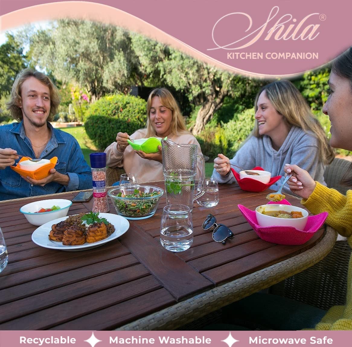 SHILA Bowl Snuggies diseño colorido para servir platos con estilo