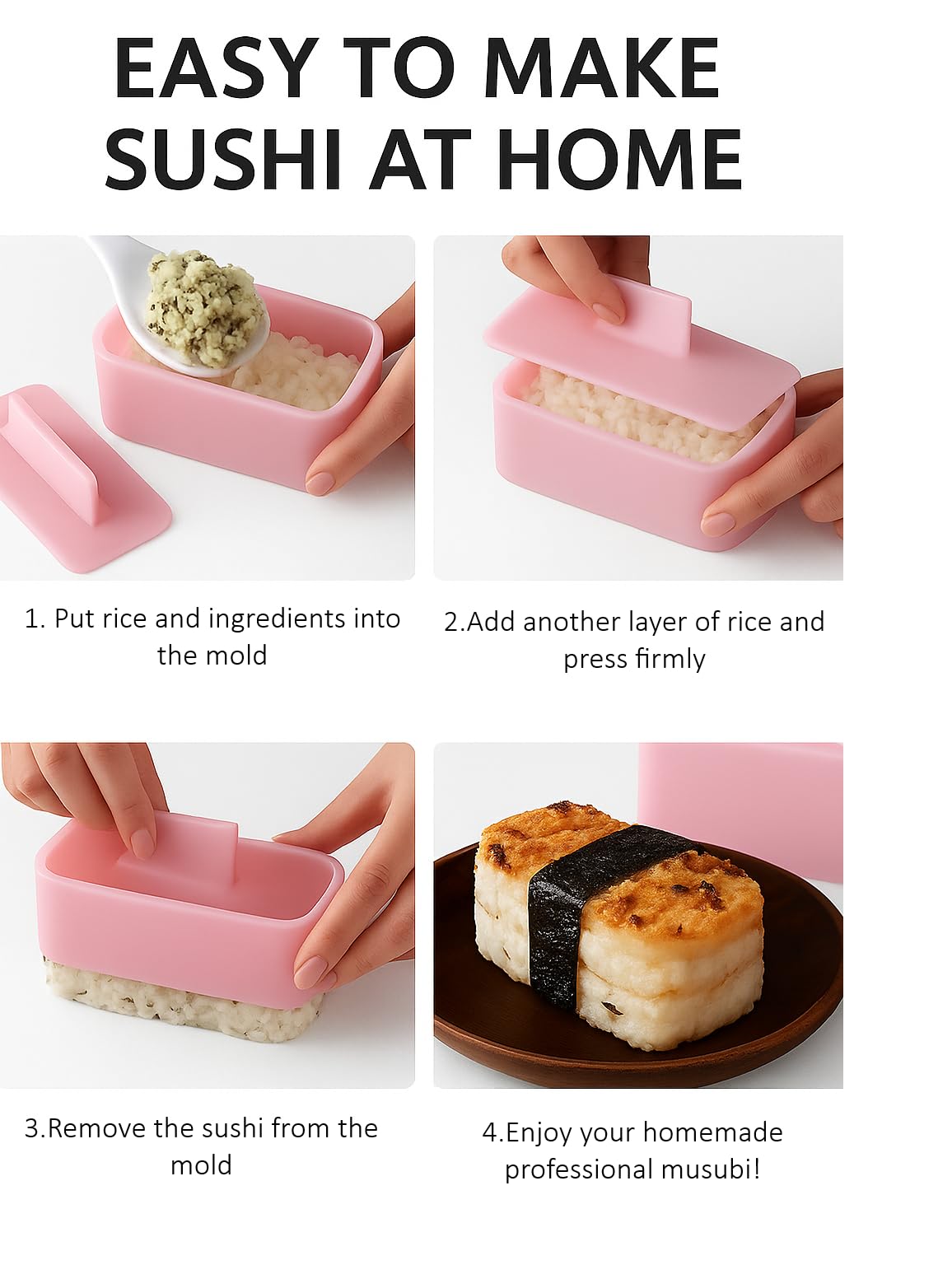 SHIMANY onigiri gatos detalle: primer plano del molde y las formas